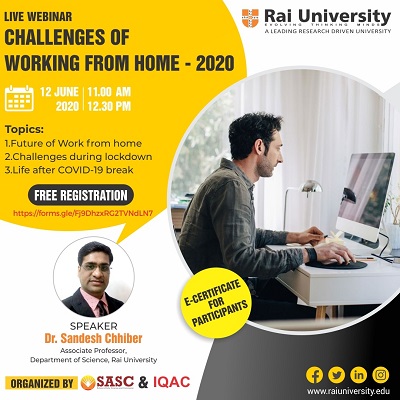 Webinar on Challenges of Working from Home -2020 on 12 June 2020