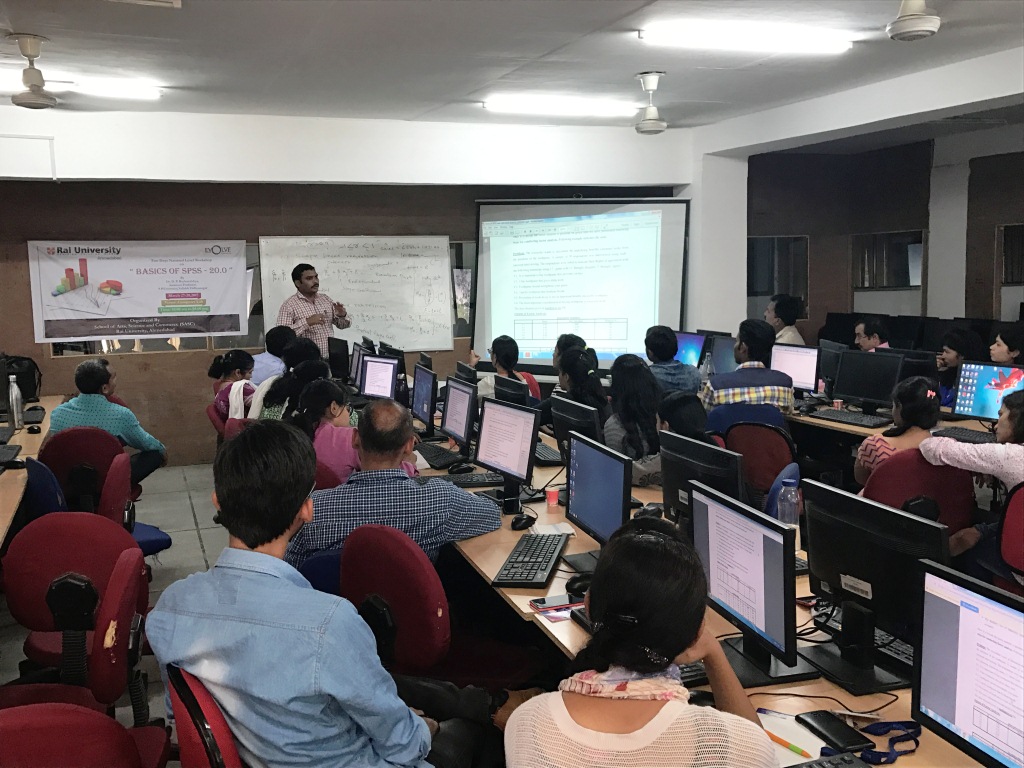 National Level Workshop on SPSS – School of Arts Science & Commerce -27th& 28th March, 2017