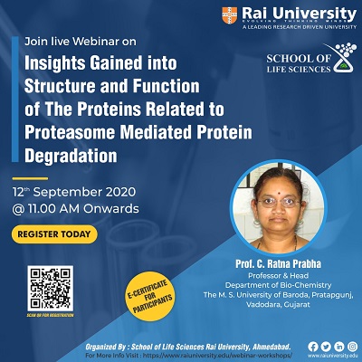 Insights gained into structure and function of the proteins related to proteasome mediated protein degradation” on 12th September, 2020