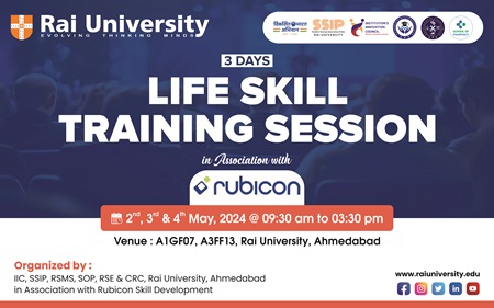 3 Days LIFE SKILL TRAINING SESSION in Association with rubicon on 2,3 & 4<sup>th</sup> May 2024